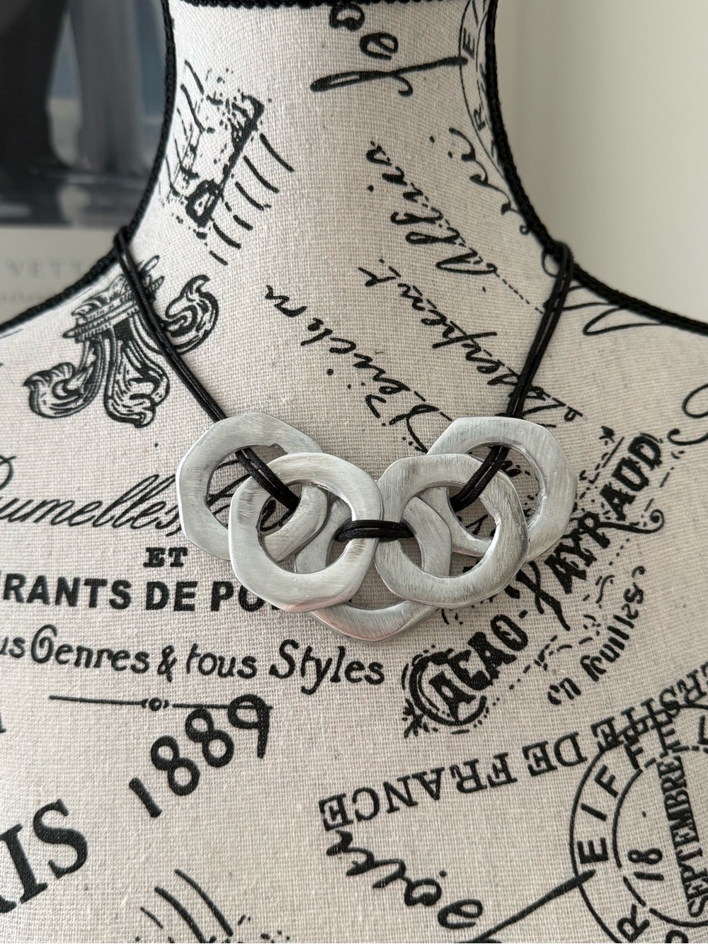 Silver Interlocking Ring Necklace - Women Jewelry